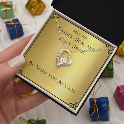 Christian Jewelry, For Women, Confirmation Gift For Girl, Gifts For Her, Holy Spirit Be With You, Catholic Gifts - Forever Love Necklace with Message Card by Best Gifts 305