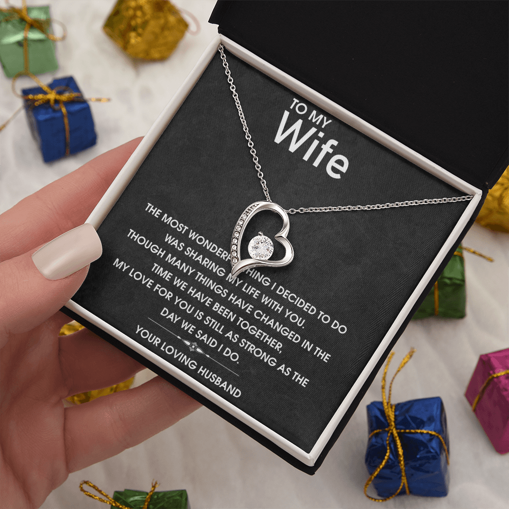 To My Wife, Forever Love Necklace From Husband To Wife, Birthday Wife Gift From Husband, Wife Anniversary Present, Gift To My Wife