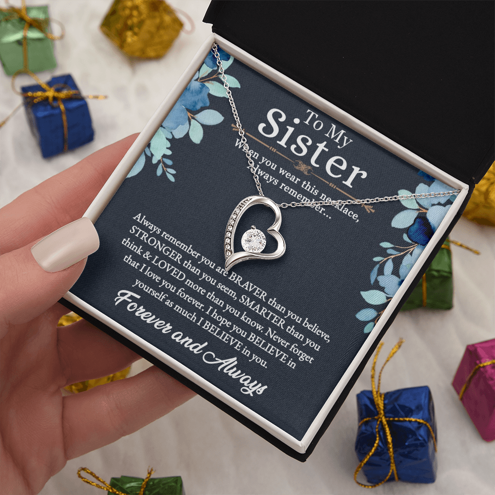 Gift For Twin Sister, Twin Sister, Sister Best Friend, Born Together, Forever Best Friend - Forever Love Necklace With Message Card