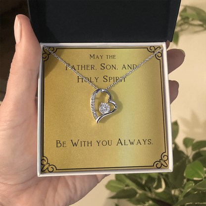 Christian Jewelry, For Women, Confirmation Gift For Girl, Gifts For Her, Holy Spirit Be With You, Catholic Gifts - Forever Love Necklace with Message Card by Best Gifts 305