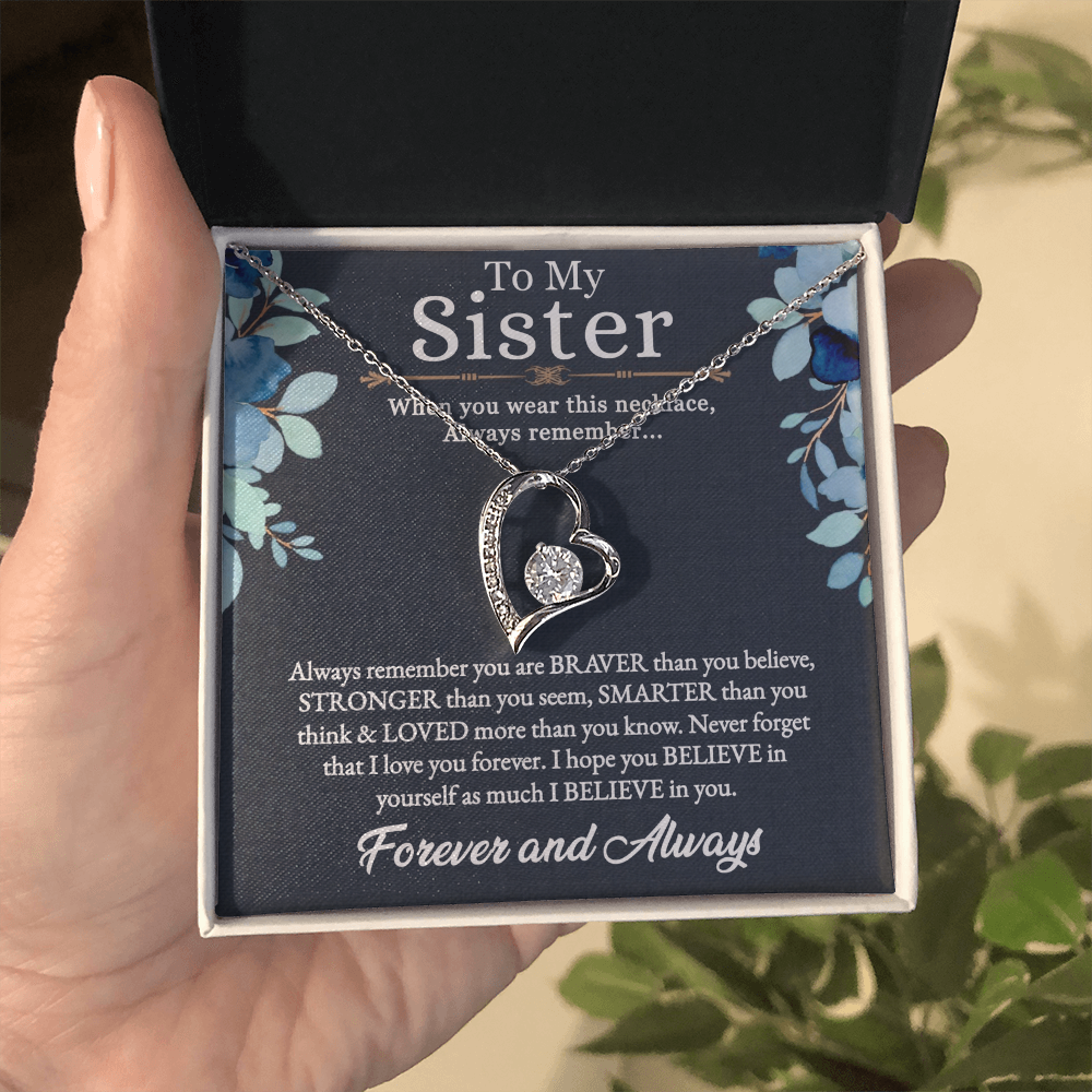 Gift For Twin Sister, Twin Sister, Sister Best Friend, Born Together, Forever Best Friend - Forever Love Necklace With Message Card