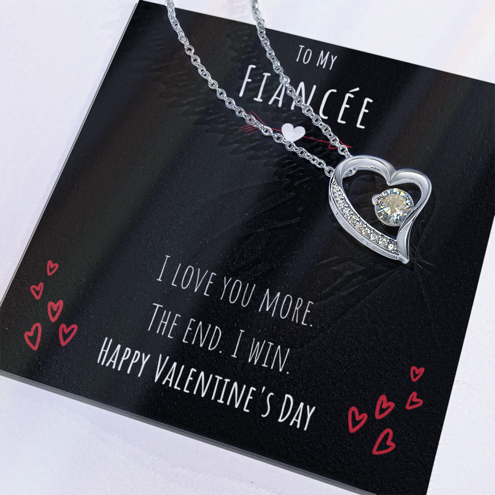 To My Fiancée I Love You More Forever Love Necklace Jewelry Message Card Valentines Day Gift For Her From Fiancé by Best Gifts 305
