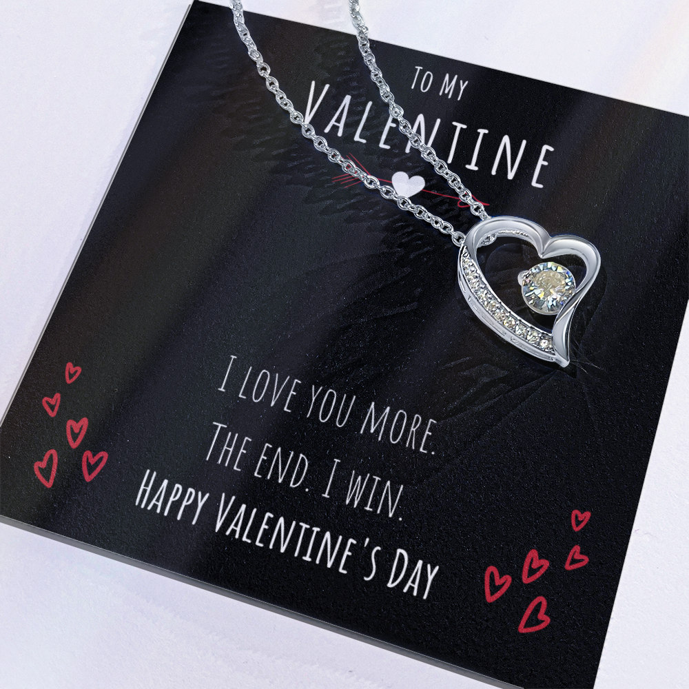 To My Valentine I Love You More Forever Love Necklace Jewelry Message Card Valentines Day Gift For Her by Best Gifts 305