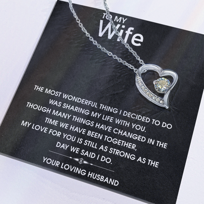 To My Wife, Forever Love Necklace From Husband To Wife, Birthday Wife Gift From Husband, Wife Anniversary Present, Gift To My Wife