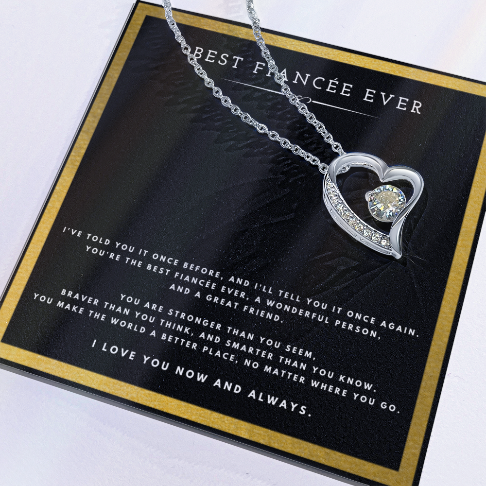 Best Fiancée Ever Anniversary Message Card Jewelry Forever Love Necklace Gift From Fiancé for Valentines Day Birthday Present, Christmas Gifts For Fiancée by Best Gifts 305
