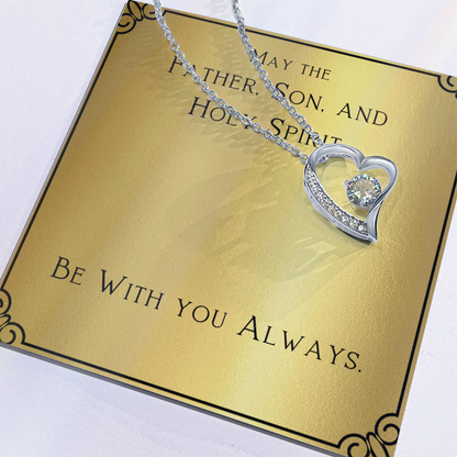 Christian Jewelry, For Women, Confirmation Gift For Girl, Gifts For Her, Holy Spirit Be With You, Catholic Gifts - Forever Love Necklace with Message Card by Best Gifts 305