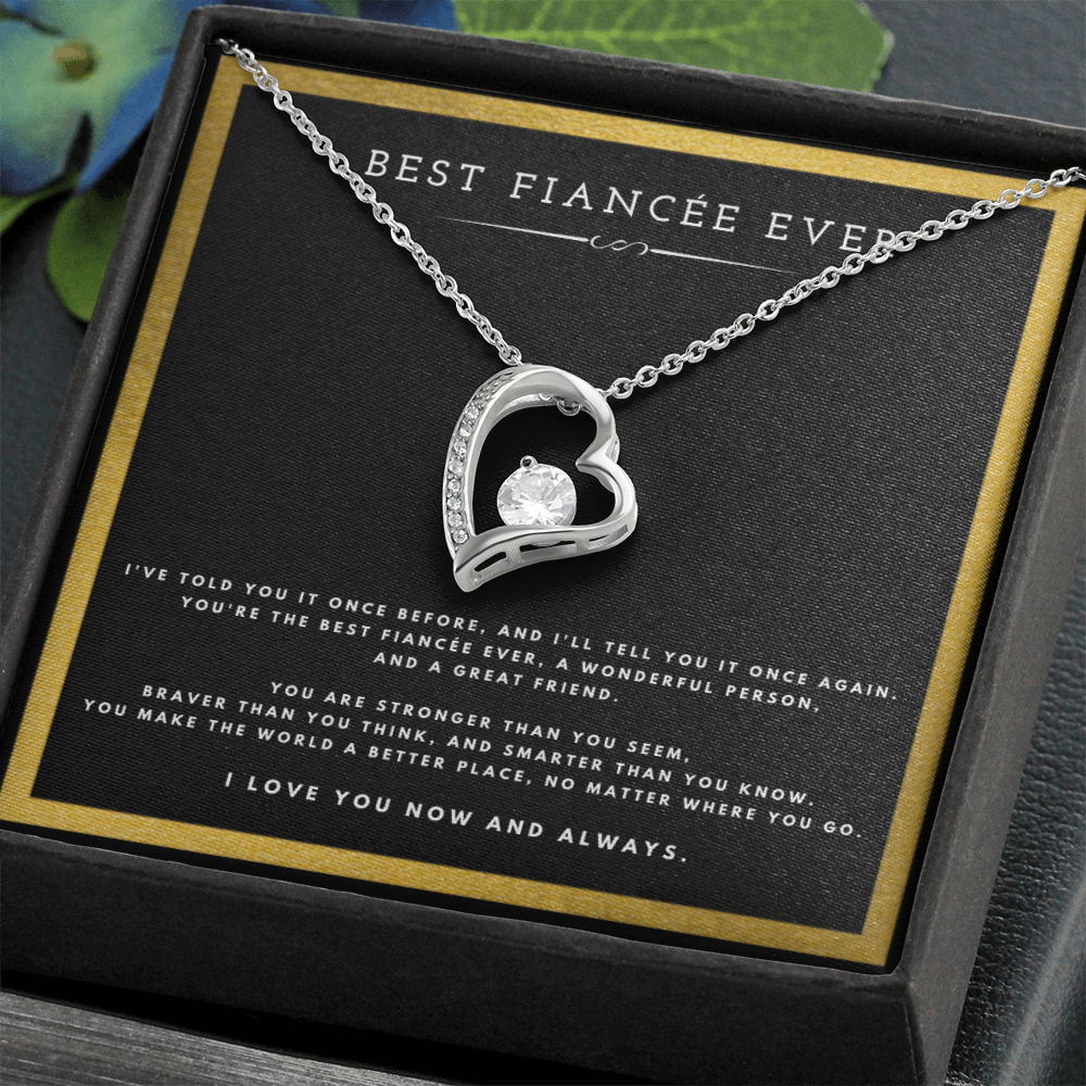 Best Fiancée Ever Anniversary Message Card Jewelry Forever Love Necklace Gift From Fiancé for Valentines Day Birthday Present, Christmas Gifts For Fiancée by Best Gifts 305