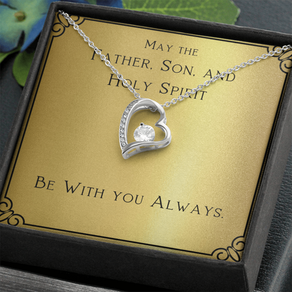 Christian Jewelry, For Women, Confirmation Gift For Girl, Gifts For Her, Holy Spirit Be With You, Catholic Gifts - Forever Love Necklace with Message Card by Best Gifts 305