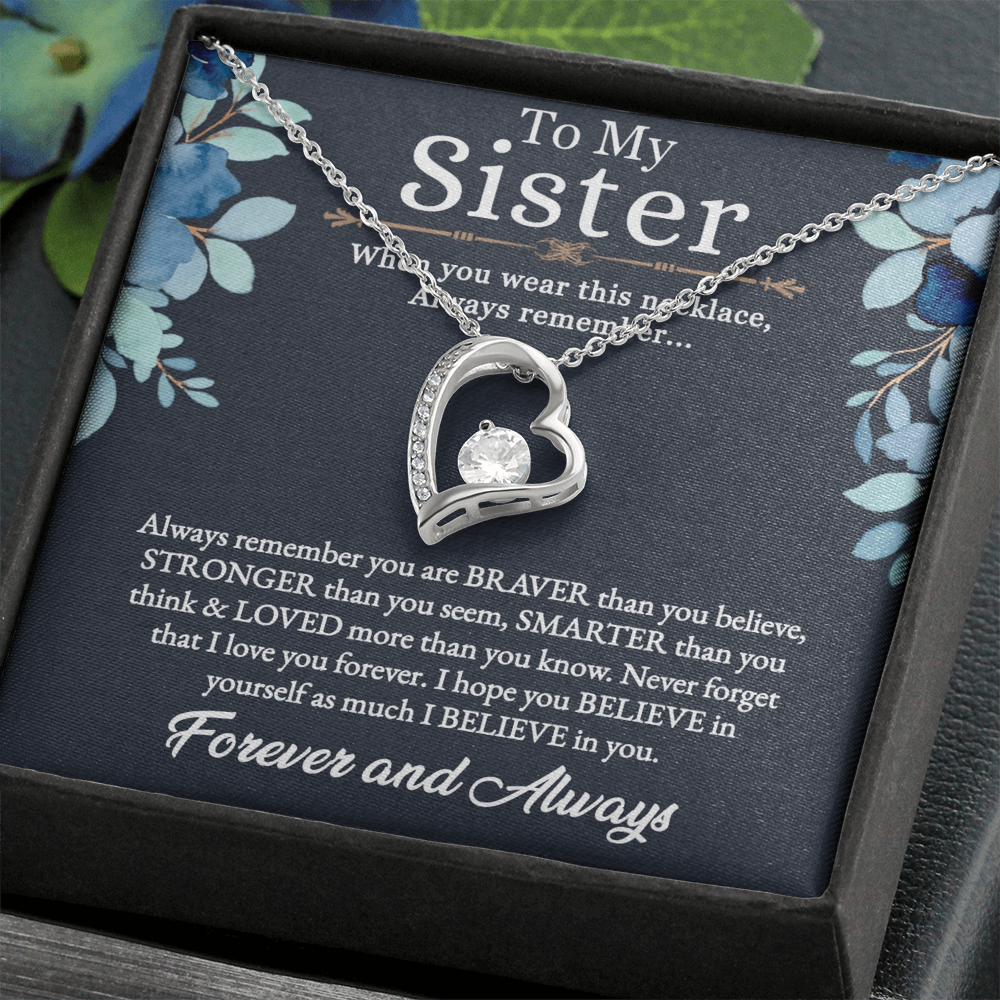Gift For Twin Sister, Twin Sister, Sister Best Friend, Born Together, Forever Best Friend - Forever Love Necklace With Message Card