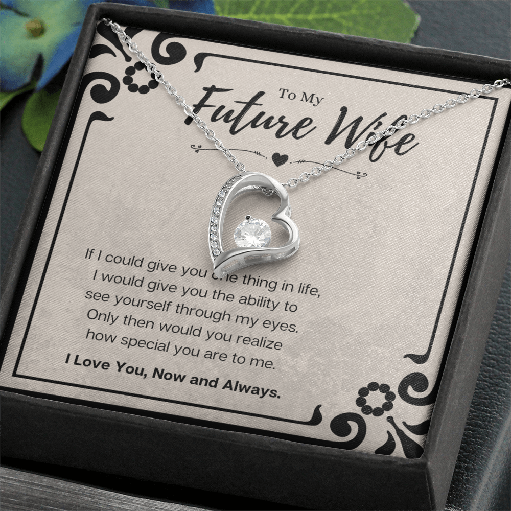Future Wife Birthday Gift Message Card Jewelry Forever Love Necklace, Heartwarming Mothers Day Present From Fiancé, Fiancée Anniversary Valentines Day Gift For Her by Best Gifts 305