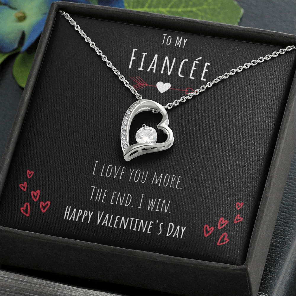 To My Fiancée I Love You More Forever Love Necklace Jewelry Message Card Valentines Day Gift For Her From Fiancé by Best Gifts 305