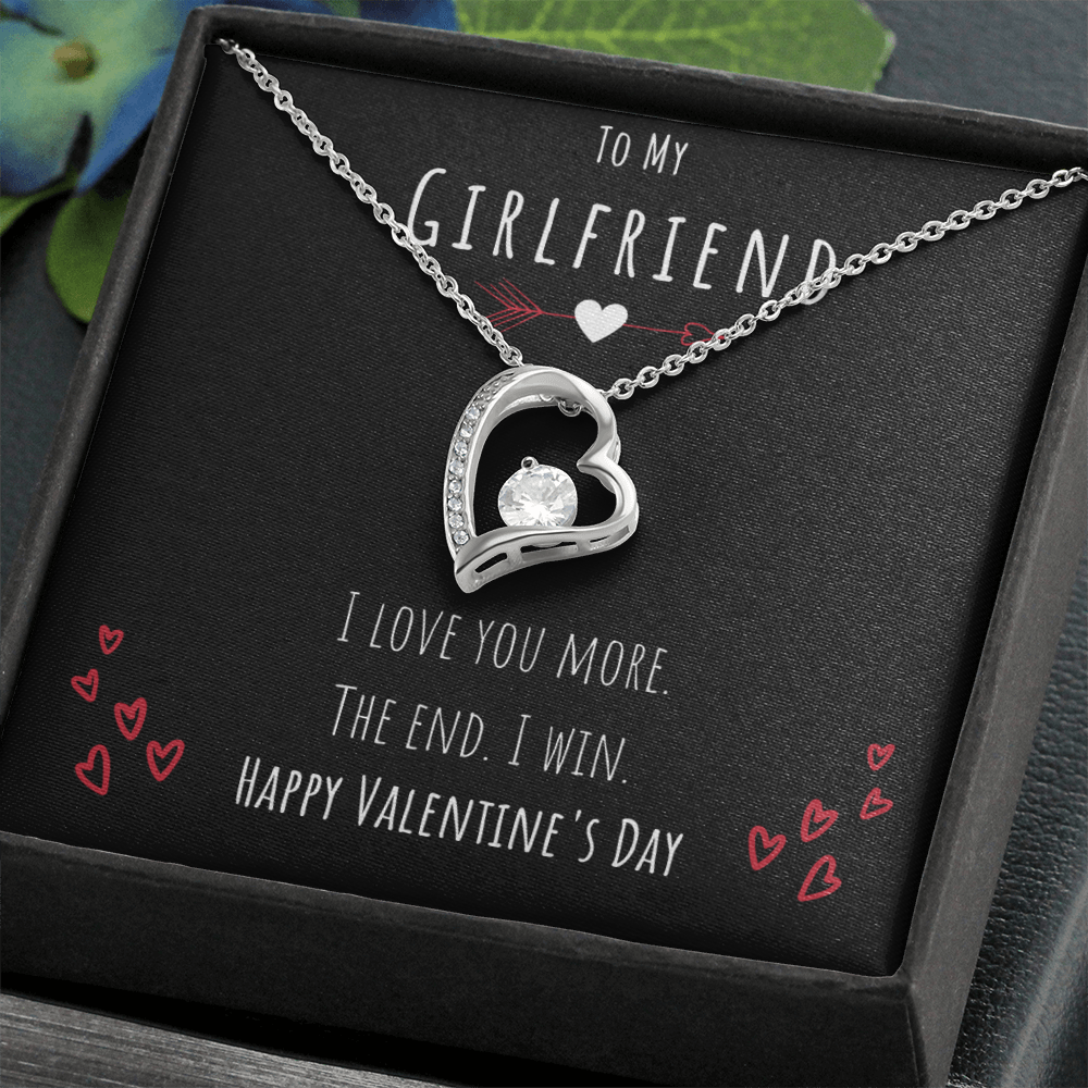 To My Girlfriend I Love You More Forever Love Necklace Jewelry Message Card Valentines Day Gift For Her From Boyfriend by Best Gifts 305