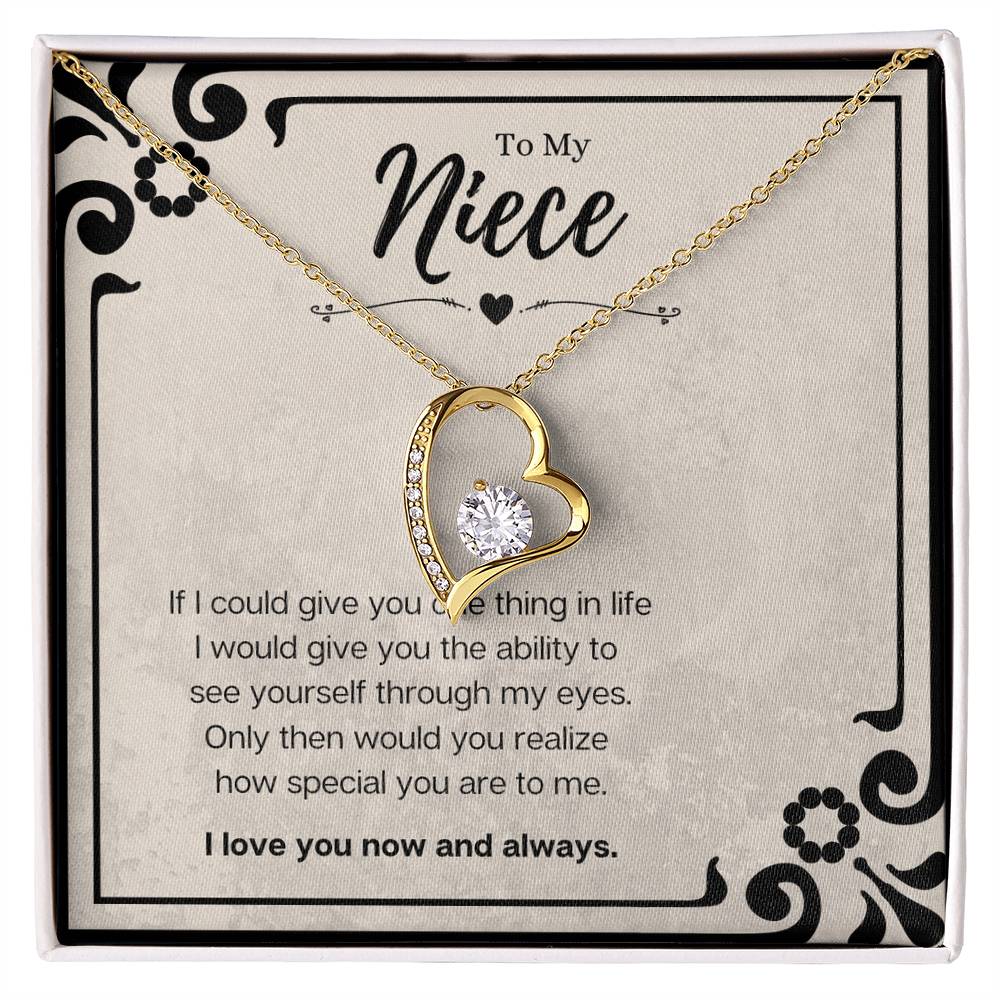 Niece Heartfelt Message Forever Love Necklace Heart Jewelry Gift From Aunt, Niece Graduation Present, Birthday Gifts For Niece by Best Gifts 305
