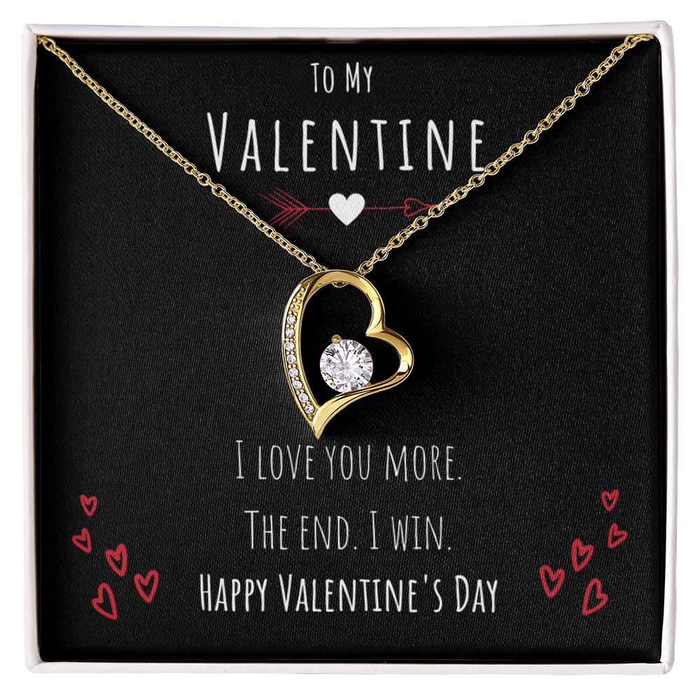 To My Valentine I Love You More Forever Love Necklace Jewelry Message Card Valentines Day Gift For Her by Best Gifts 305