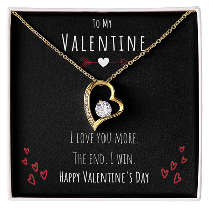 To My Valentine I Love You More Forever Love Necklace Jewelry Message Card Valentines Day Gift For Her by Best Gifts 305