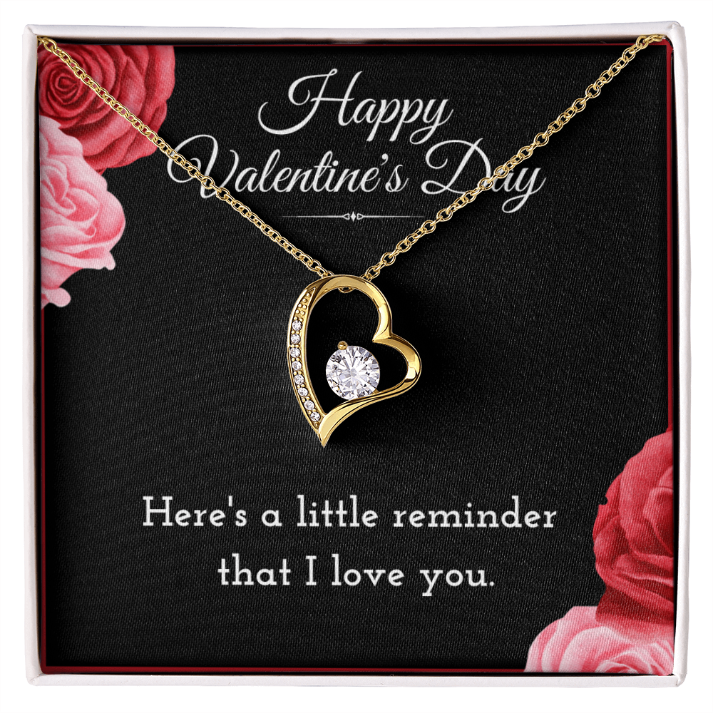Happy Valentine's Day Forever Love Necklace Jewelry Message Card For Girlfriend, Cute Heart Reminder Necklace Valentines Present From Boyfriend, Heartfelt V-Day Necklace Gift For Her by Best Gifts 305