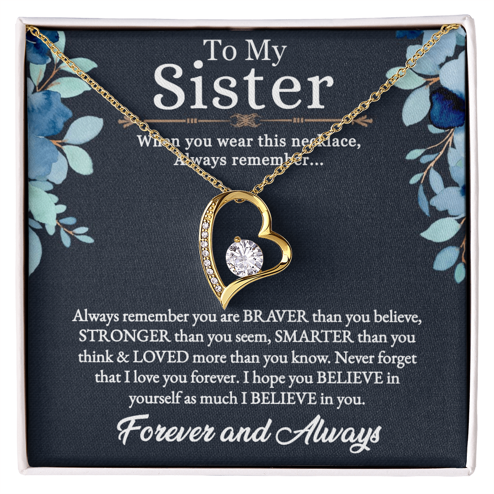 Gift For Twin Sister, Twin Sister, Sister Best Friend, Born Together, Forever Best Friend - Forever Love Necklace With Message Card