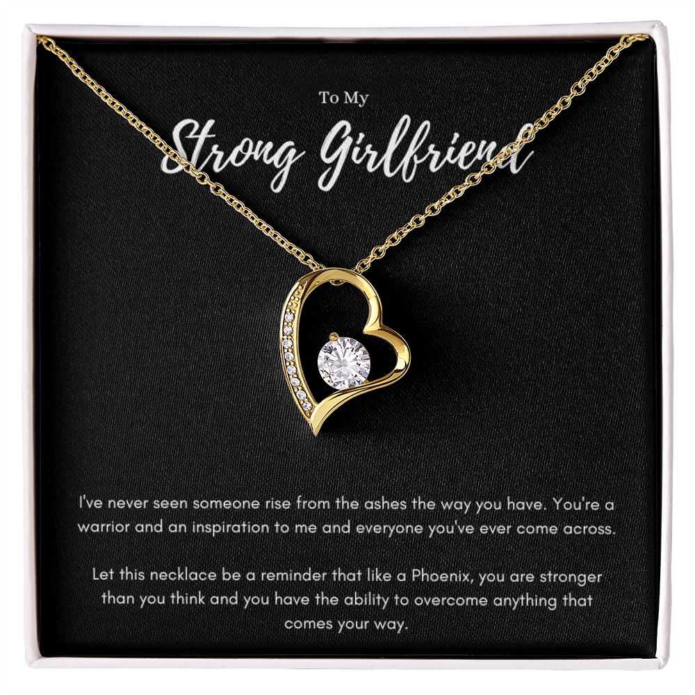 Strong Girlfriend Phoenix Message Card Jewelry Forever Love Necklace Gift From Boyfriend, Meaningful Birthday Gift For Girlfriend, Inspirational Valentines Day Necklace Message For Her by Best Gifts 305