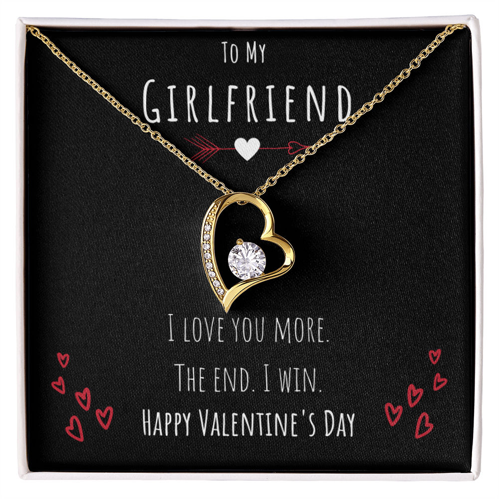 To My Girlfriend I Love You More Forever Love Necklace Jewelry Message Card Valentines Day Gift For Her From Boyfriend by Best Gifts 305