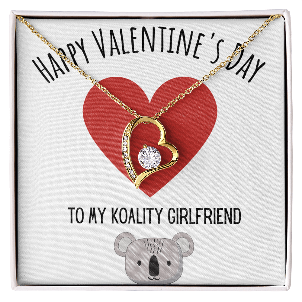 Funny Koala Valentines Day Forever Love Necklace Jewelry Gift For Girlfriend, Funny Girlfriend V-Day Present From Boyfriend, Cute Valentine's Day Message Card Jewelery by Best Gifts 305