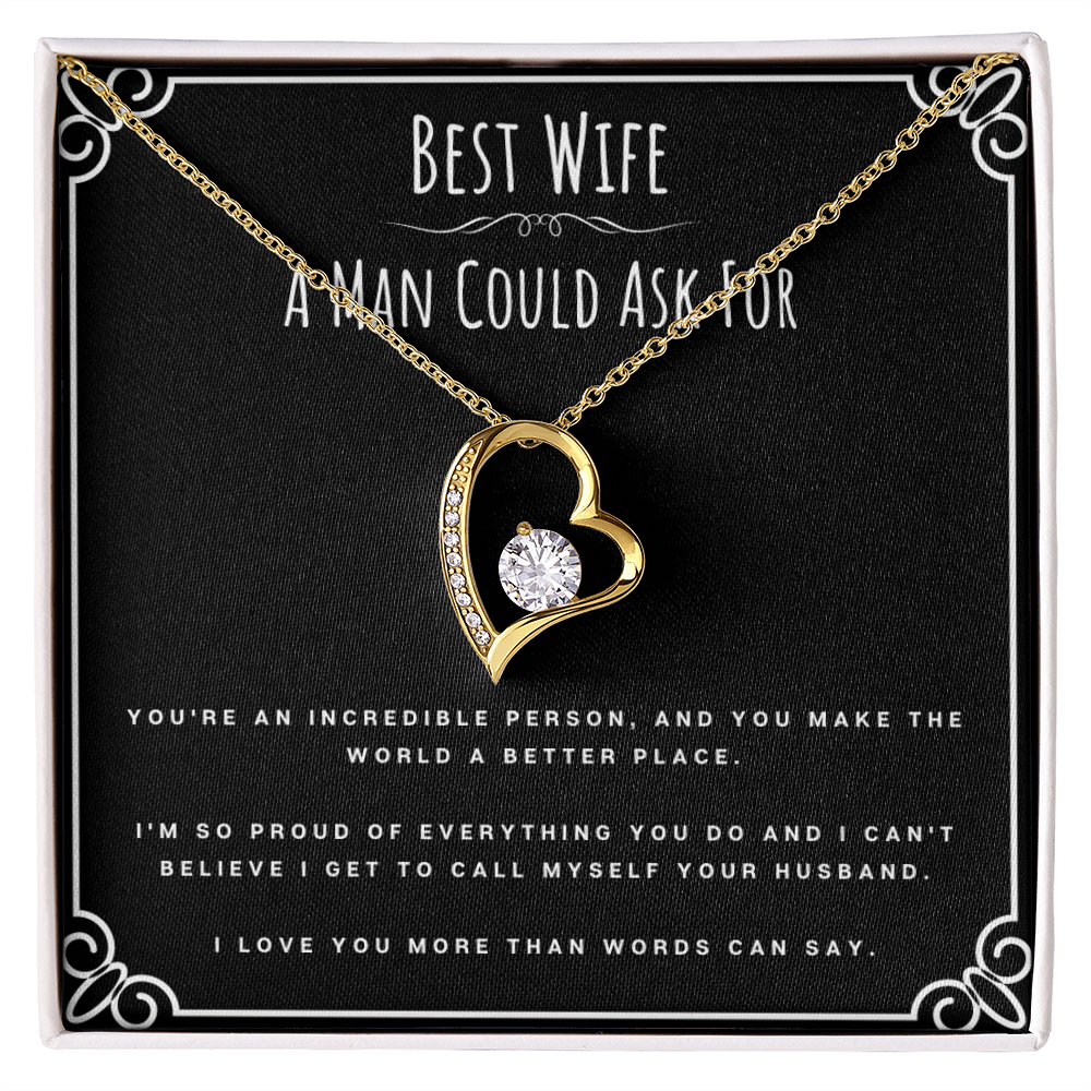 Best Wife A Man Could Ask For Valentines Day Message Card Jewelry Forever Love Necklace Gift From Husband, Wife Anniversary Present, Birthday Christmas Gifts For Wife by Best Gifts 305