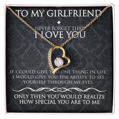 Birthday Gift For Girlfriend, Necklace For Girlfriend, Gift For Her, I Love You Girlfriend - Forever Love Necklace With Sweet Message Card