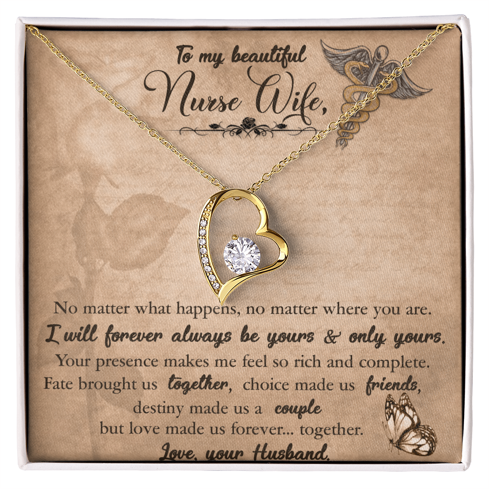 To My Beautiful Nurse Wife, Forever Love Necklace From Husband, Nurse Wife Jewelry, Gift For Nurse Wife, Nurse Wife Birthday Gift