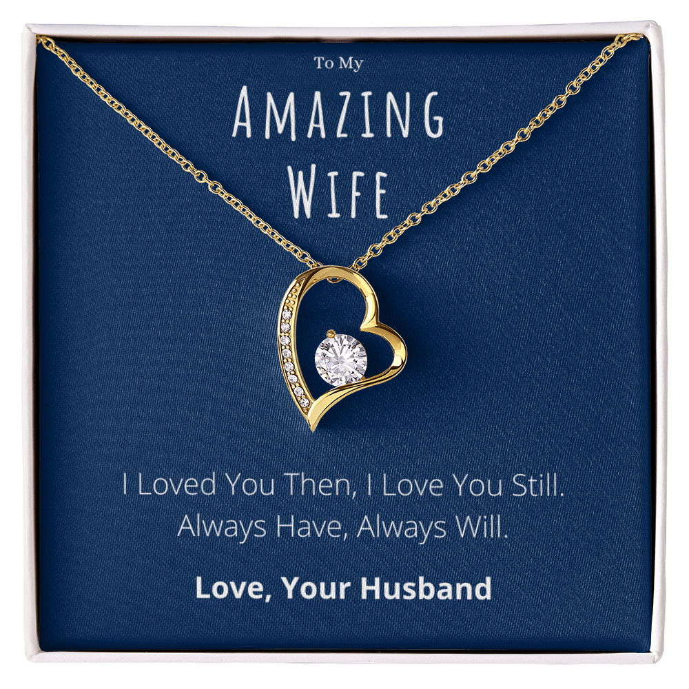 To My Amazing Wife Forever Love Necklace Anniversary Message Card Jewelry Gift From Husband, Heartwarming Wife Valentines Day Present by Best Gifts 305