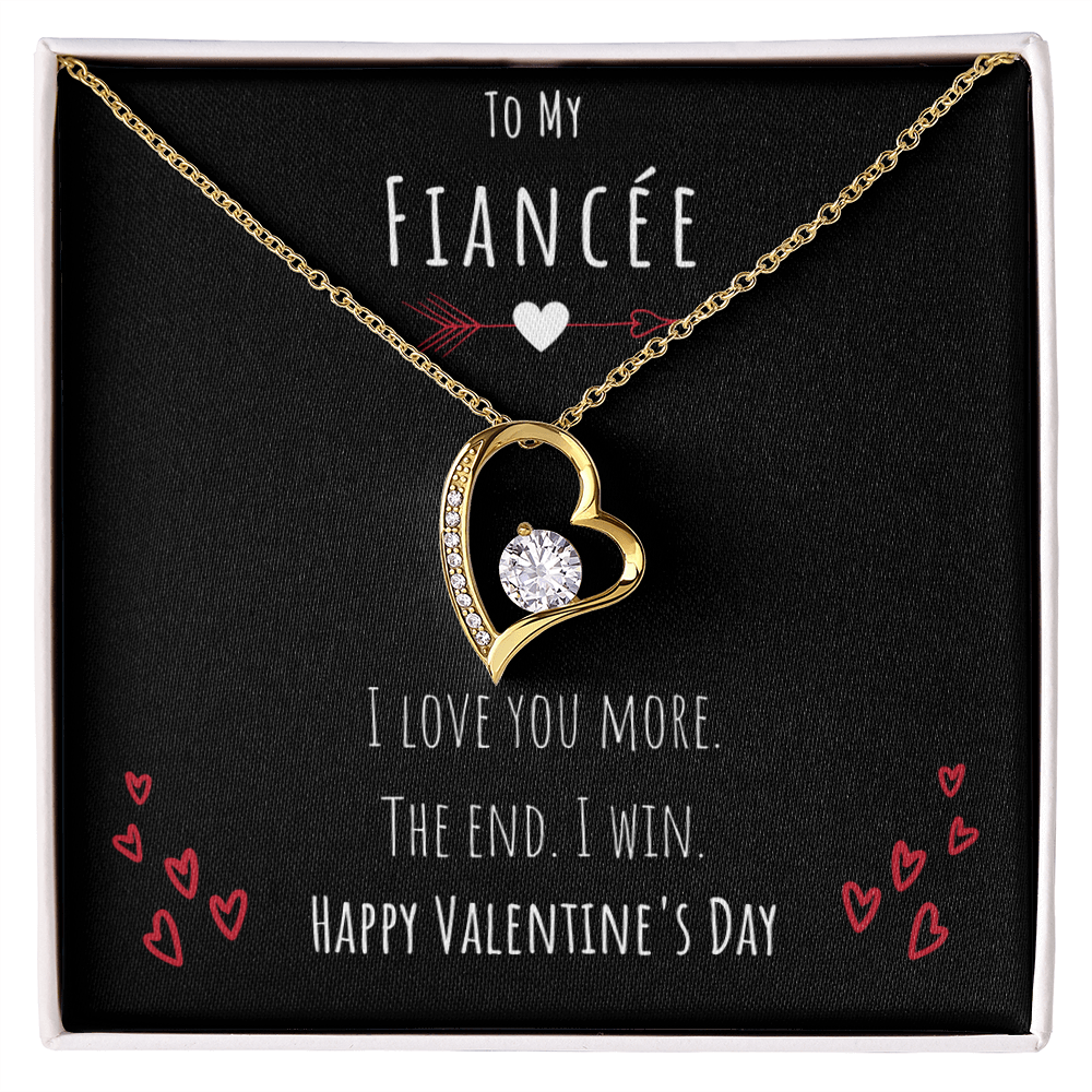To My Fiancée I Love You More Forever Love Necklace Jewelry Message Card Valentines Day Gift For Her From Fiancé by Best Gifts 305