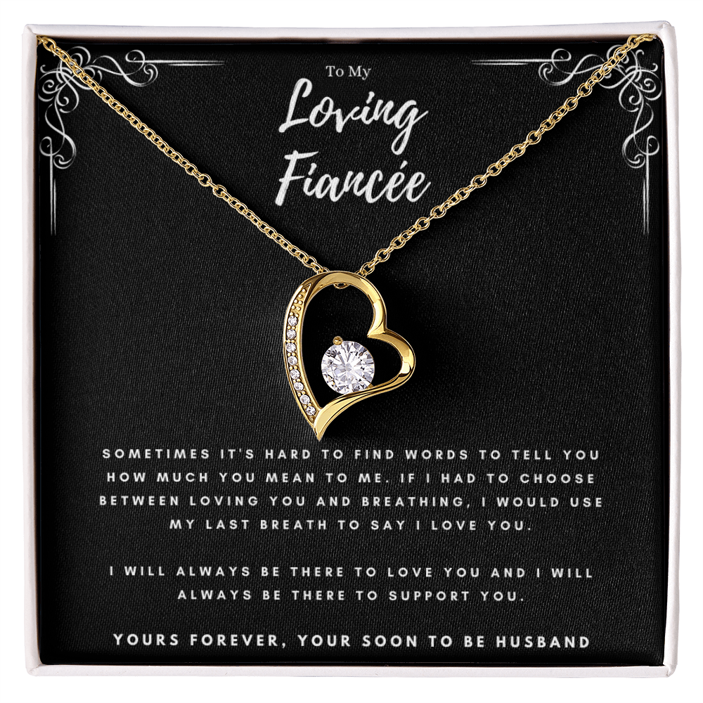 To My Loving Fiancée Valentines Day Forever Love Necklace Message Card Gift From Husband, Fiancée Anniversary Birthday Present, Christmas Jewelry Gift For Fiancée by Best Gifts 305