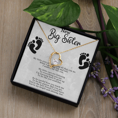 Big Sister Gift From New Baby, New Big Sister Jewelry, New Big Sister Gift, I Want To Be Like You - Forever Love Necklace With Message Card