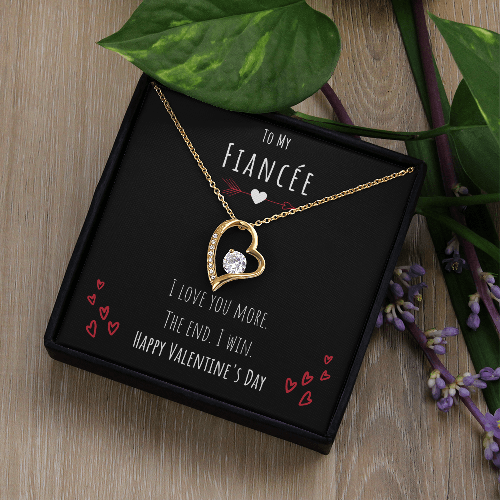 To My Fiancée I Love You More Forever Love Necklace Jewelry Message Card Valentines Day Gift For Her From Fiancé by Best Gifts 305