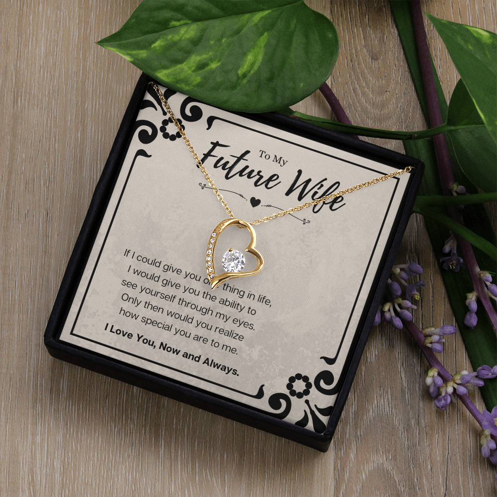 Future Wife Birthday Gift Message Card Jewelry Forever Love Necklace, Heartwarming Mothers Day Present From Fiancé, Fiancée Anniversary Valentines Day Gift For Her by Best Gifts 305