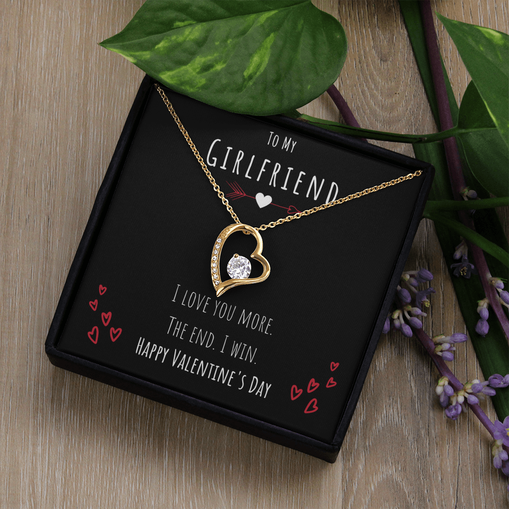To My Girlfriend I Love You More Forever Love Necklace Jewelry Message Card Valentines Day Gift For Her From Boyfriend by Best Gifts 305