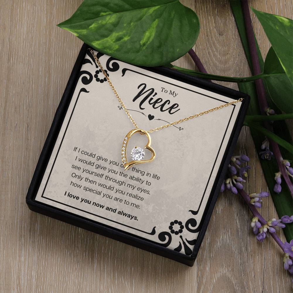 Niece Heartfelt Message Forever Love Necklace Heart Jewelry Gift From Aunt, Niece Graduation Present, Birthday Gifts For Niece by Best Gifts 305