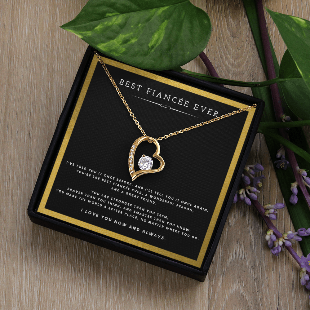 Best Fiancée Ever Anniversary Message Card Jewelry Forever Love Necklace Gift From Fiancé for Valentines Day Birthday Present, Christmas Gifts For Fiancée by Best Gifts 305