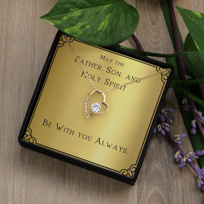 Christian Jewelry, For Women, Confirmation Gift For Girl, Gifts For Her, Holy Spirit Be With You, Catholic Gifts - Forever Love Necklace with Message Card by Best Gifts 305