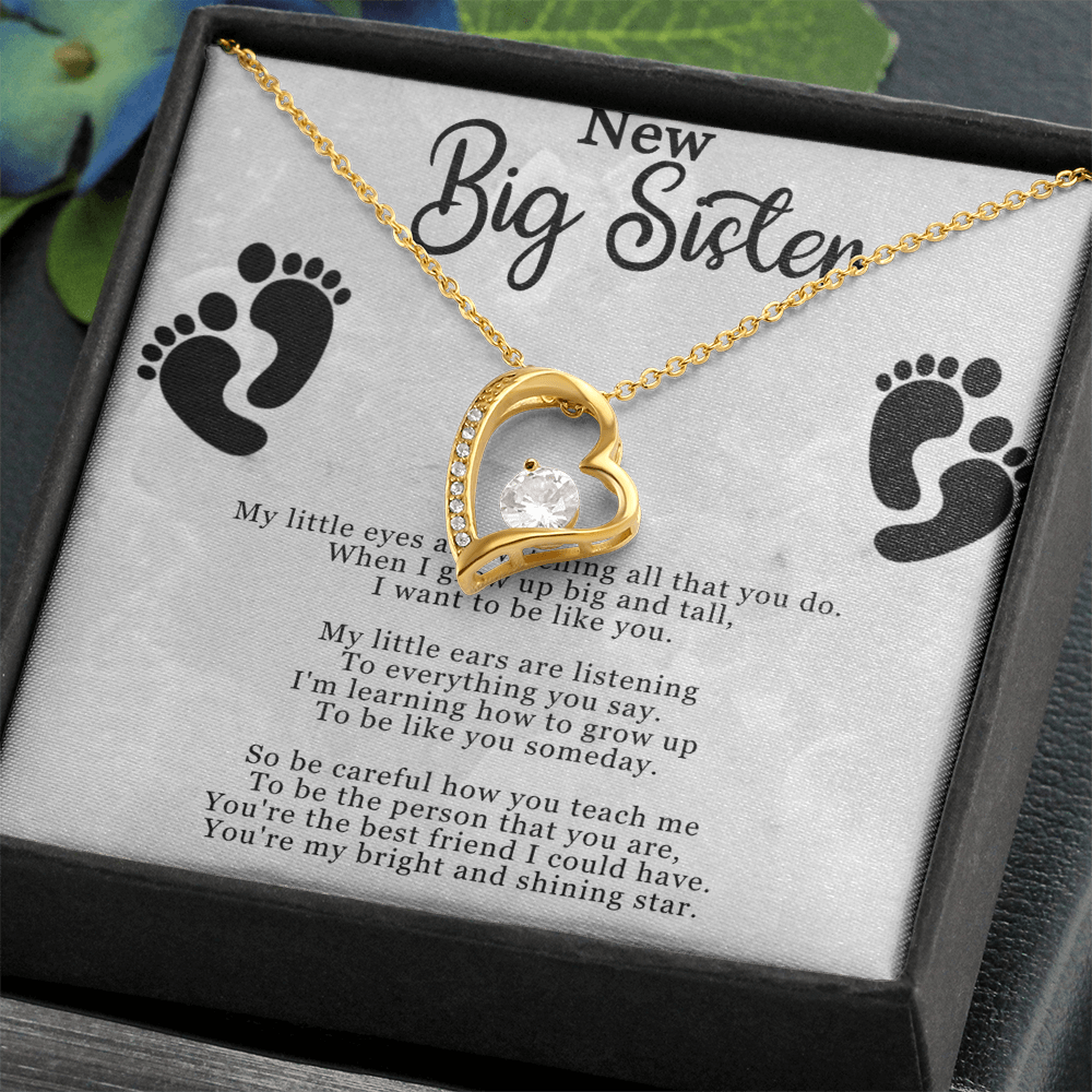 Big Sister Gift From New Baby, New Big Sister Jewelry, New Big Sister Gift, I Want To Be Like You - Forever Love Necklace With Message Card