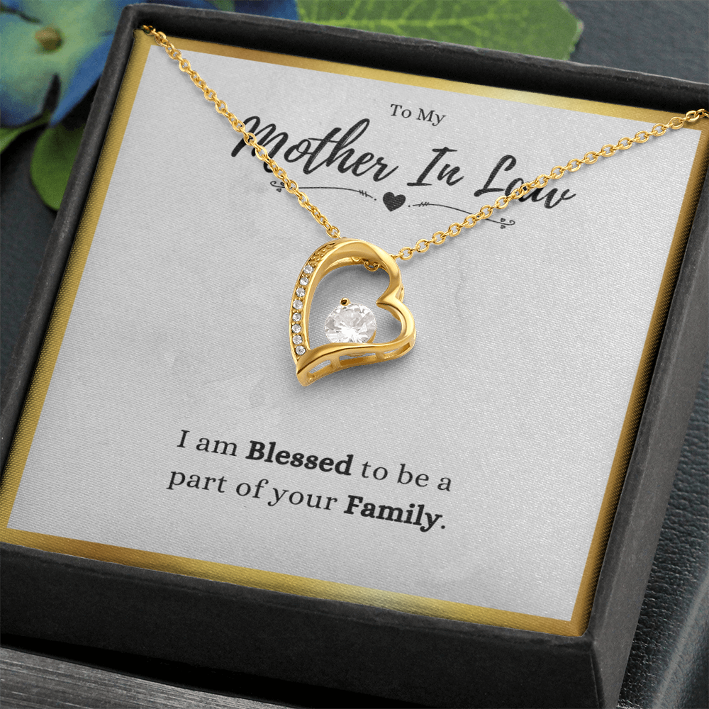 Mother In Law Gift, Blessed, Forever Love Necklace With Message Card, Mother In Law Wedding Gift From Bride by Best Gifts 305