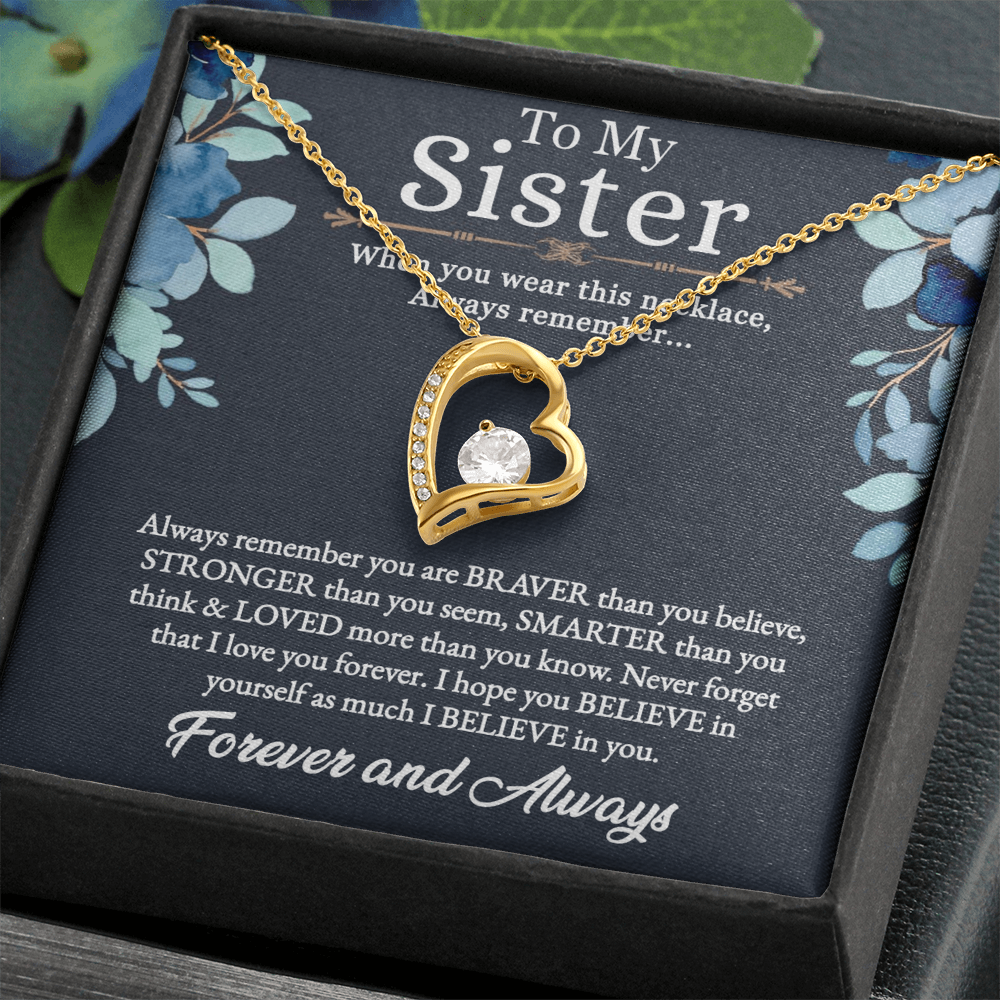 Gift For Twin Sister, Twin Sister, Sister Best Friend, Born Together, Forever Best Friend - Forever Love Necklace With Message Card