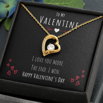 To My Valentine I Love You More Forever Love Necklace Jewelry Message Card Valentines Day Gift For Her by Best Gifts 305