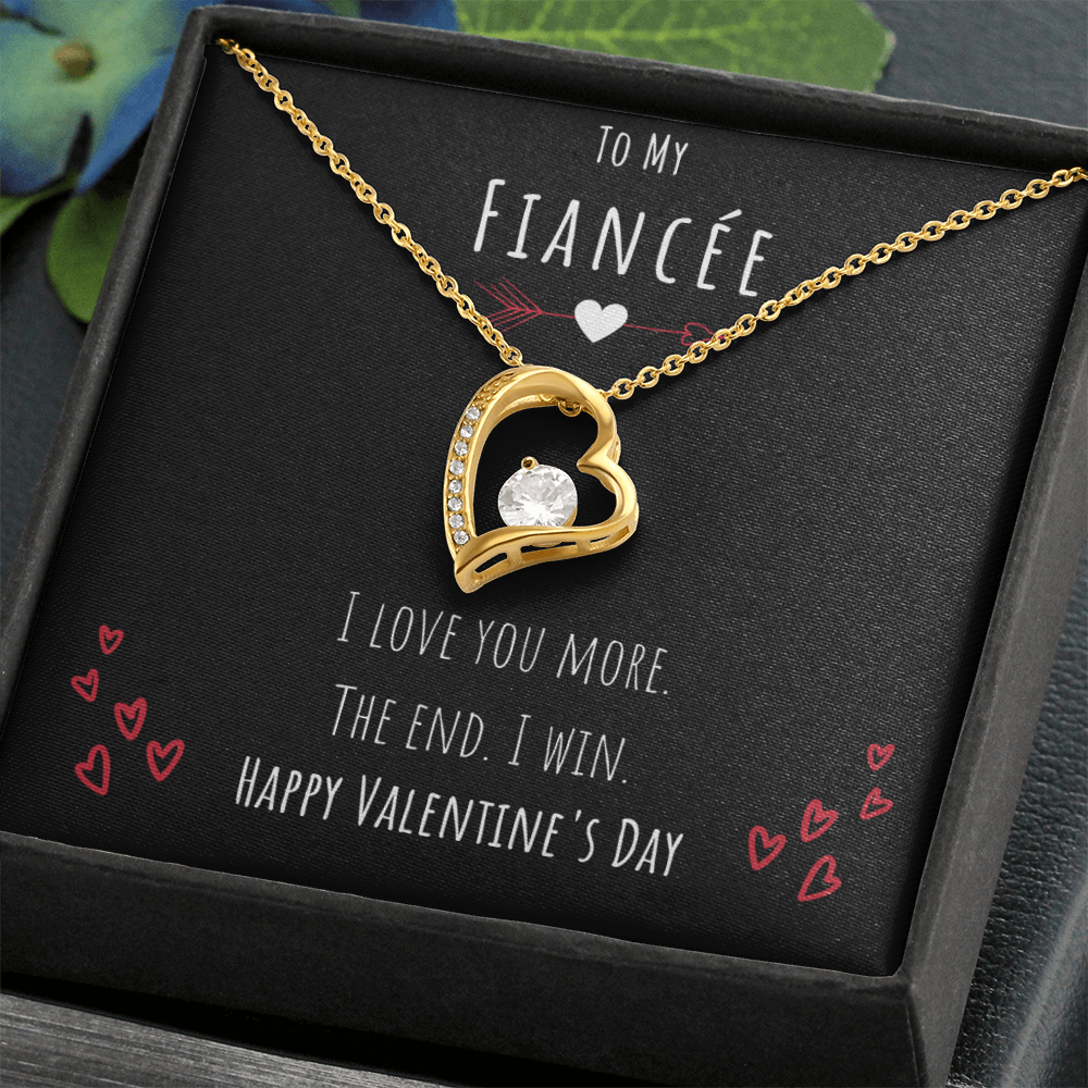 To My Fiancée I Love You More Forever Love Necklace Jewelry Message Card Valentines Day Gift For Her From Fiancé by Best Gifts 305
