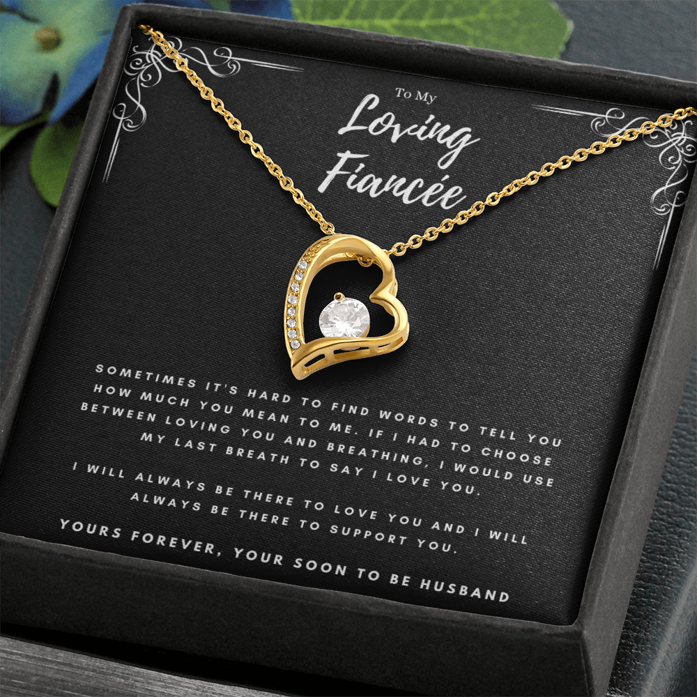 To My Loving Fiancée Valentines Day Forever Love Necklace Message Card Gift From Husband, Fiancée Anniversary Birthday Present, Christmas Jewelry Gift For Fiancée by Best Gifts 305