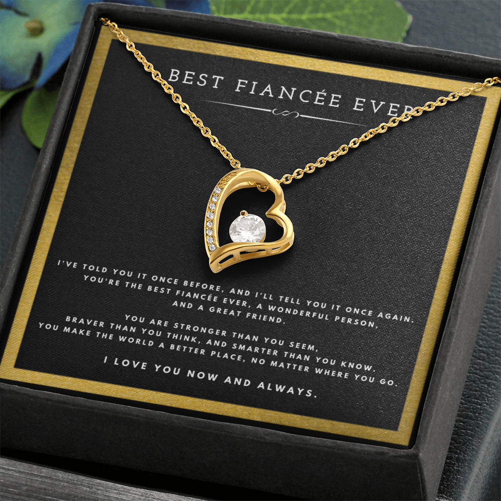 Best Fiancée Ever Anniversary Message Card Jewelry Forever Love Necklace Gift From Fiancé for Valentines Day Birthday Present, Christmas Gifts For Fiancée by Best Gifts 305