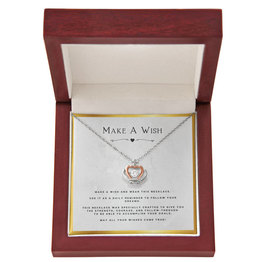 Wish Crown Pendant Necklace Birthday Gift Motivational Gift With Message Card Inspirational Christmas Present by Best Gifts 305