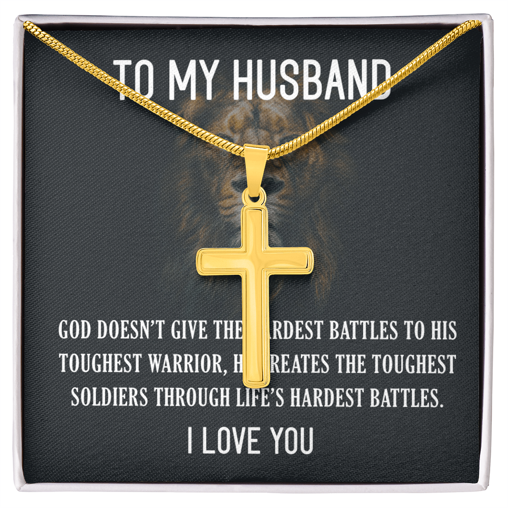 To My Husband, Father's Day Gift To Husband, Gifts For Husband, Husband Gifts - Artisan Cross Necklace with Snake Chain by Best Gifts 305