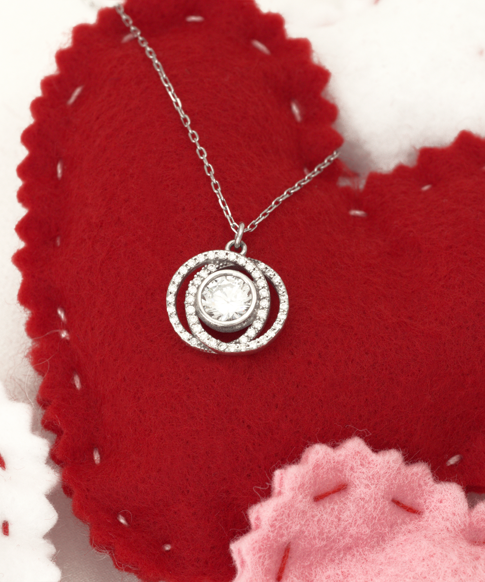 Double Crystal Circle Necklace To My Soulmate, I Love You Forever And Always, Romantic Gift For Her, Gift For Women, Soulmate Necklace