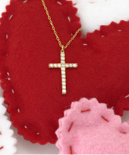 To My Precious Daughter Gift From Mom, Daughter Crystal Gold Cross Necklace, Mom Daughter Gift, Daughter Necklace From Mom