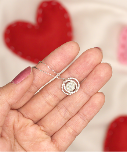 Baby Shower Gift For Hostess, Hostess Gift Ideas, Hostess Gift For Women, Hostess Thank You - .925 Sterling Silver Double Crystal Circle Necklace With Message Card