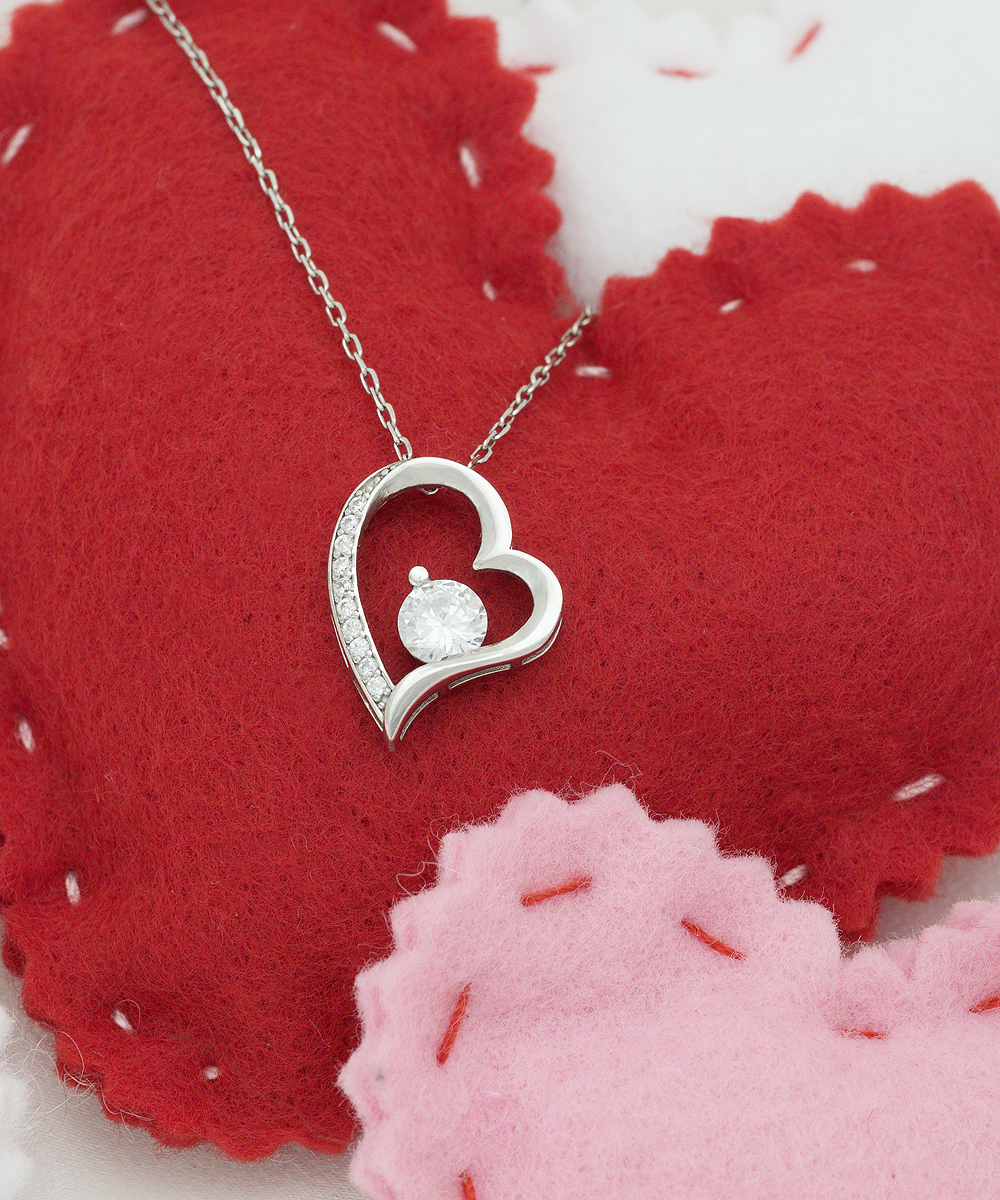 Gift For Mother In Law, From Daughter In Law, Grateful To Be Part Of The Family - .925 Sterling Silver Heart Solitaire Crystal Necklace With Thank You Message Card